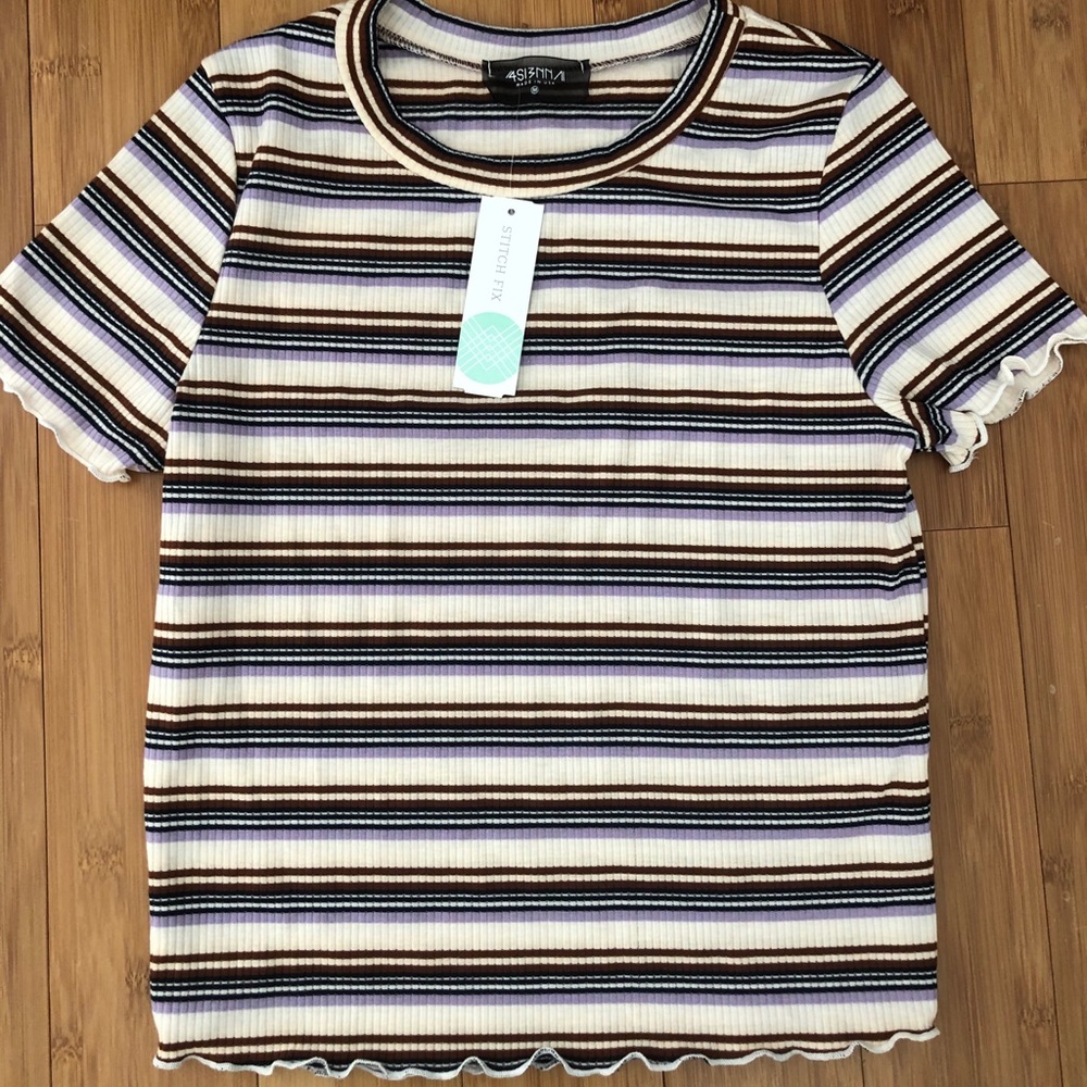 Stitch fix viola lettuce edge knit top